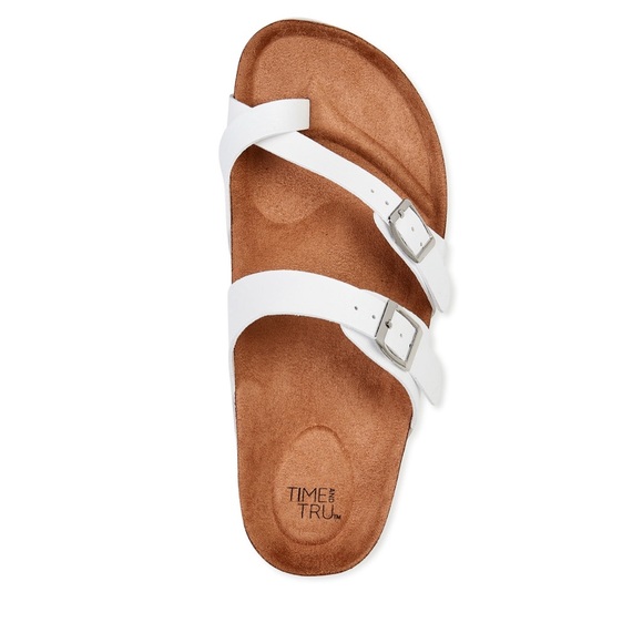 Time and Tru White Sandals with Two-Strap Design / Size 8 - Picture 3 of 5